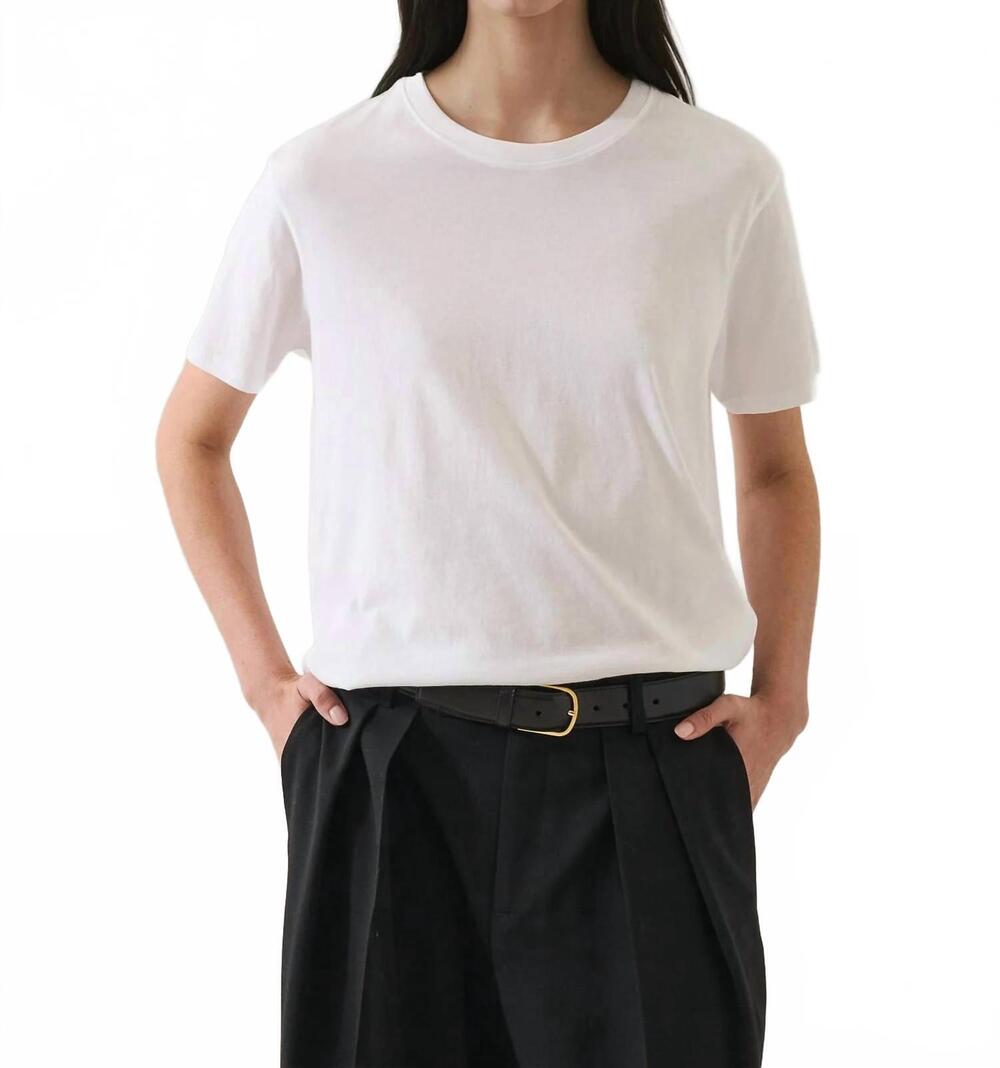 NEW PATRICK ASSARAF lightweight pima cotton boyfriend t-shirt in white